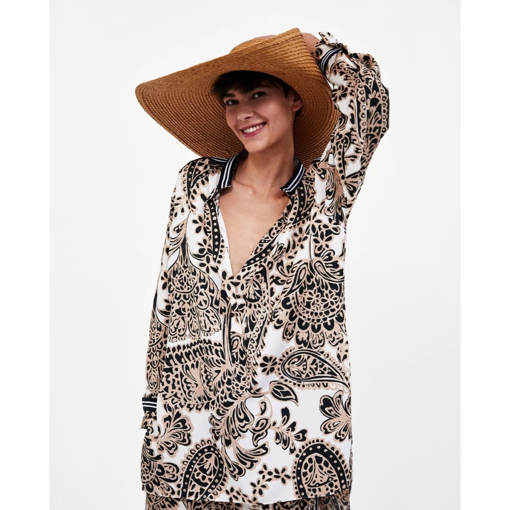 ZARA Neutral Woman's Shirt Tunic